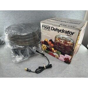 RONCO 1876 - Food Dehydrator Beef Jerky Machine Deluxe 5 Tray Round Electric